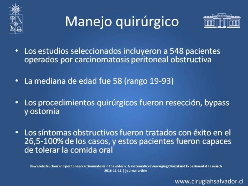 Diapositiva 11 de Obstrucción intestinal neoplásica asociada a carcinomatosis peritoneal