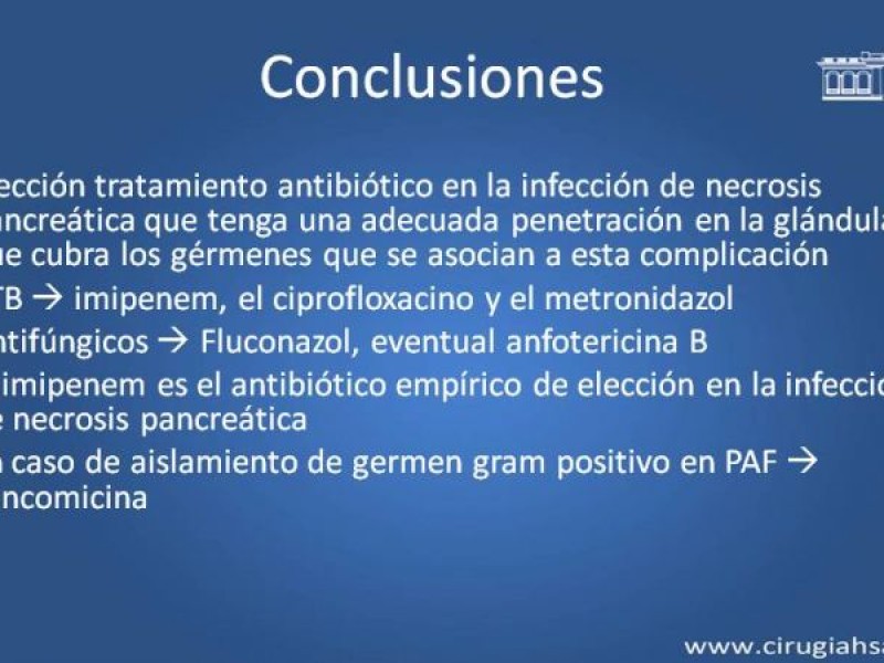 Diapositiva 42 de Antibióticos y antifúngicos en pancreatitis, indicaciones y tratamiento