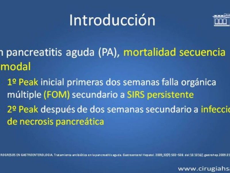 Diapositiva 3 de Antibióticos y antifúngicos en pancreatitis, indicaciones y tratamiento