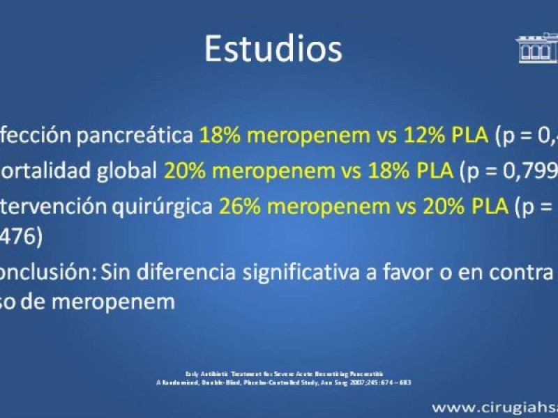 Diapositiva 26 de Antibióticos y antifúngicos en pancreatitis, indicaciones y tratamiento