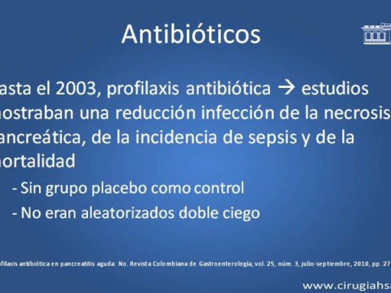 Diapositiva 19 de Antibióticos y antifúngicos en pancreatitis, indicaciones y tratamiento