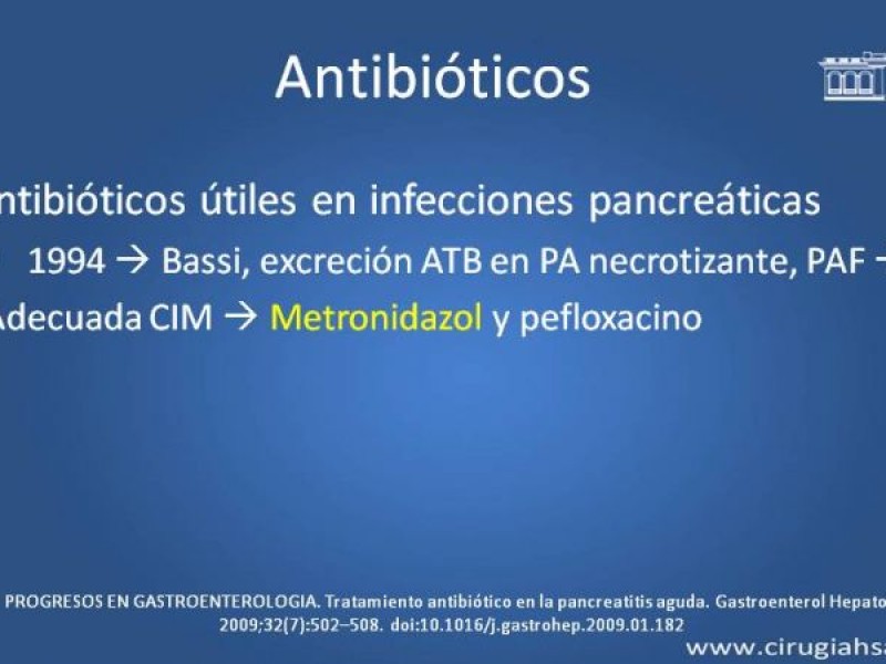 Diapositiva 15 de Antibióticos y antifúngicos en pancreatitis, indicaciones y tratamiento