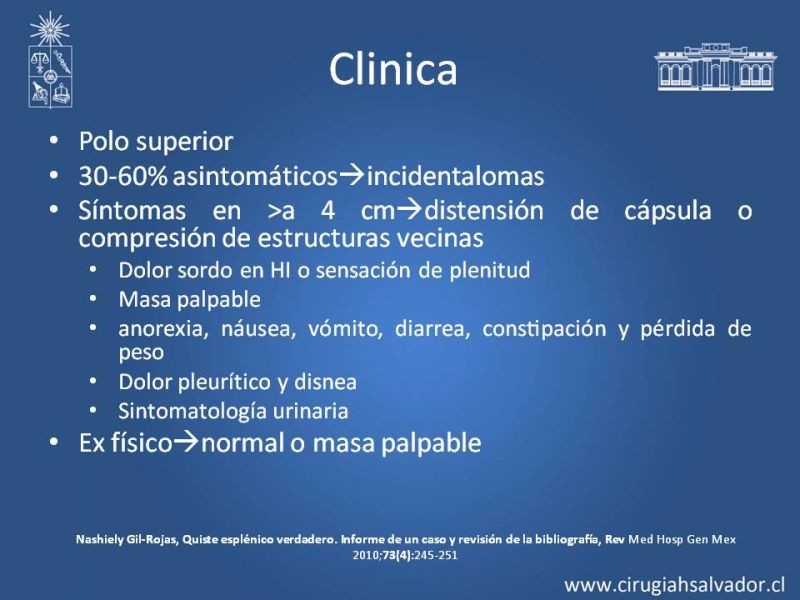 Diapositiva 7 de Quistes esplénicos