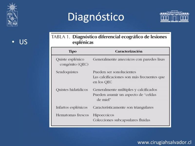 Diapositiva 10 de Quistes esplénicos