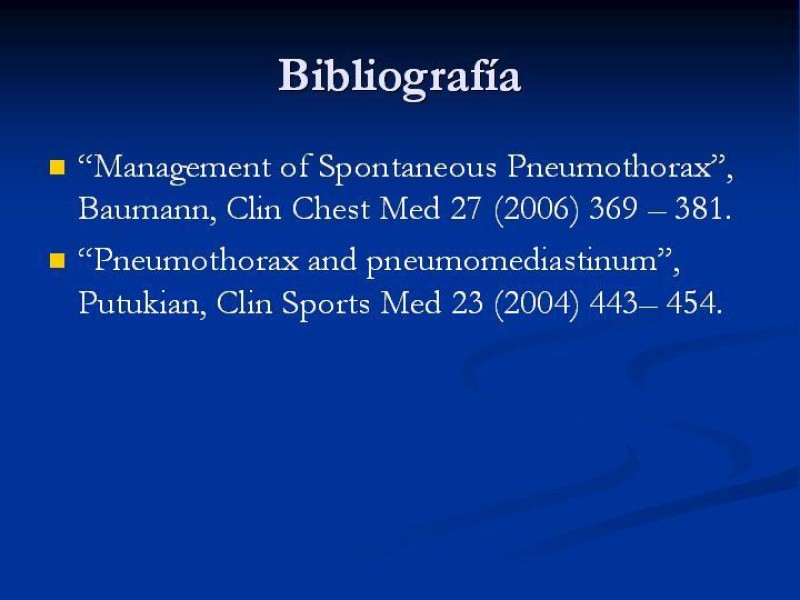Diapositiva 33 de Neumotórax Primario