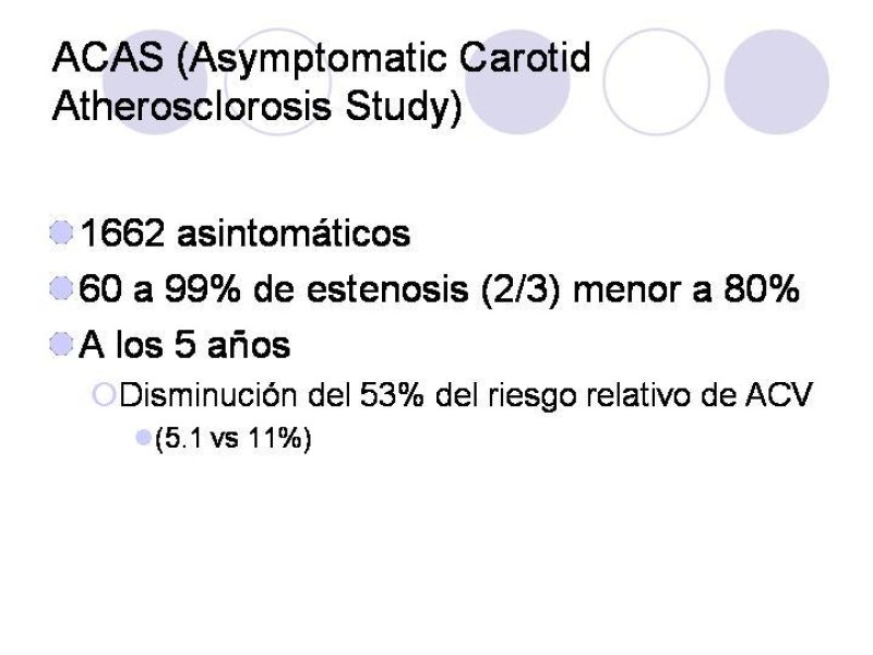 Diapositiva 15 de Estenosis Carotidea Endarterectomía y Angioplastía