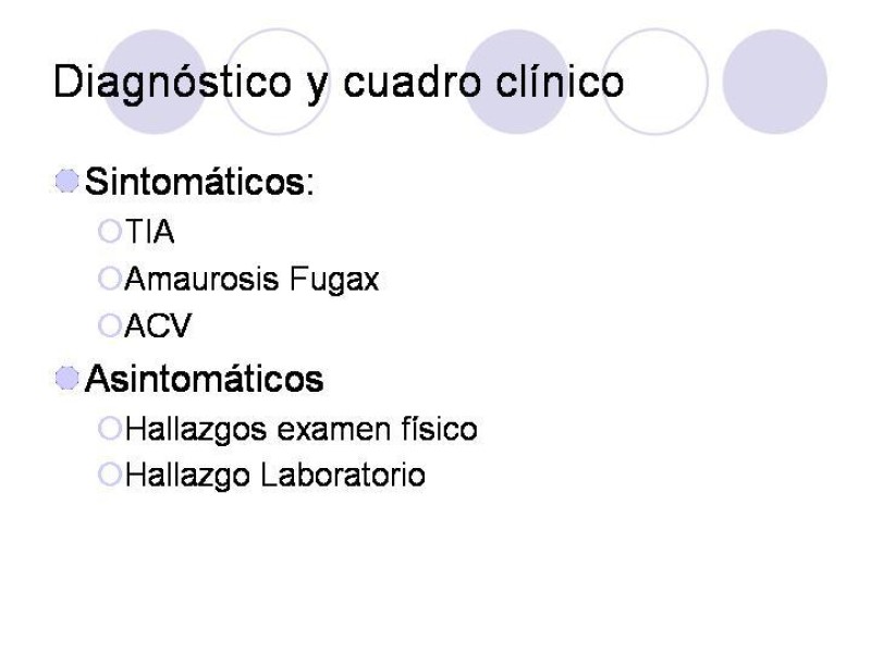 Diapositiva 5 de Estenosis Carotidea Endarterectomía y Angioplastía