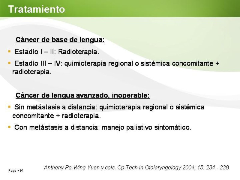 Diapositiva 33 de Cáncer de Lengua