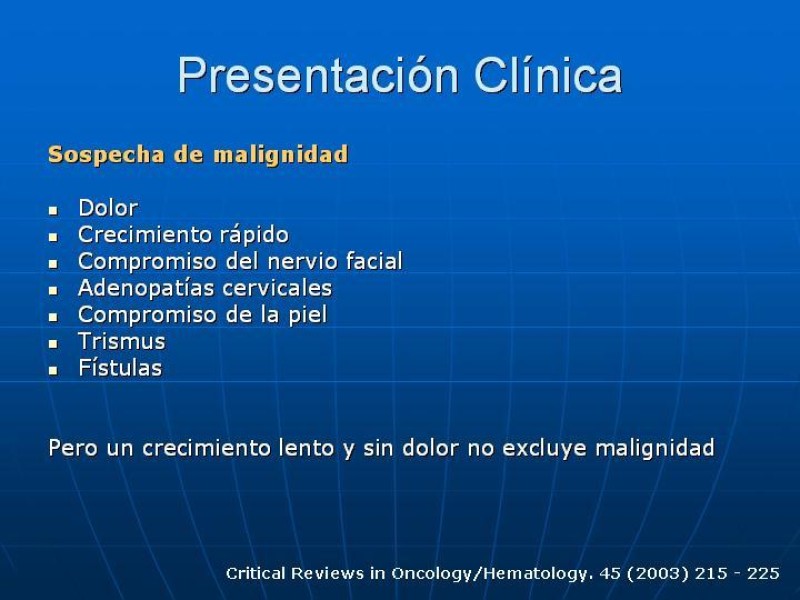 Diapositiva 9 de Tumores de las Glándulas Parótidas