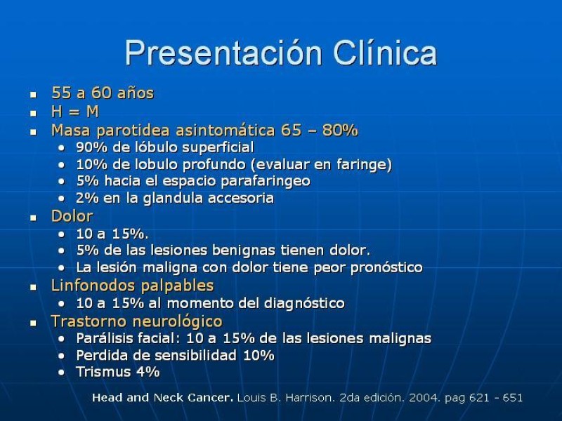 Diapositiva 8 de Tumores de las Glándulas Parótidas