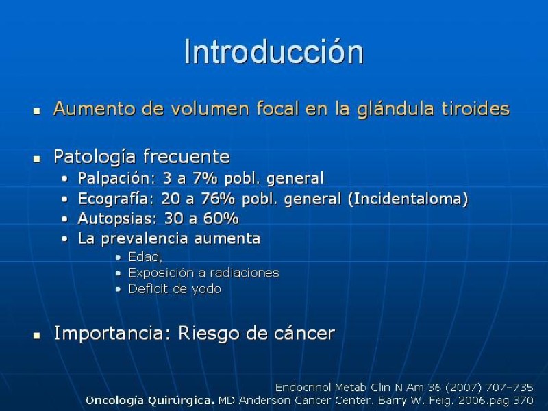Diapositiva 1 de Estudio del Nódulo Tiroídeo