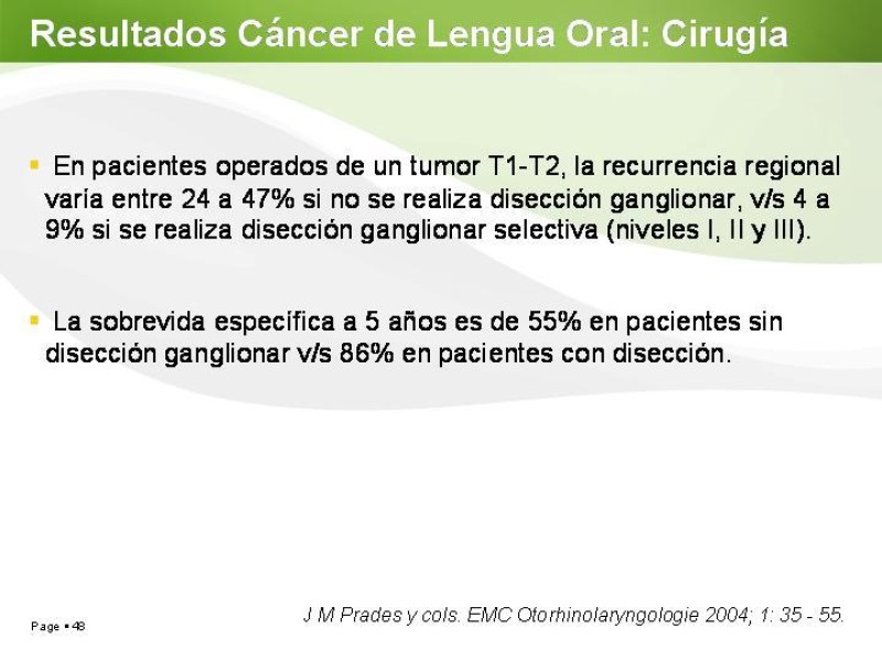 Diapositiva 47 de Cáncer de Lengua