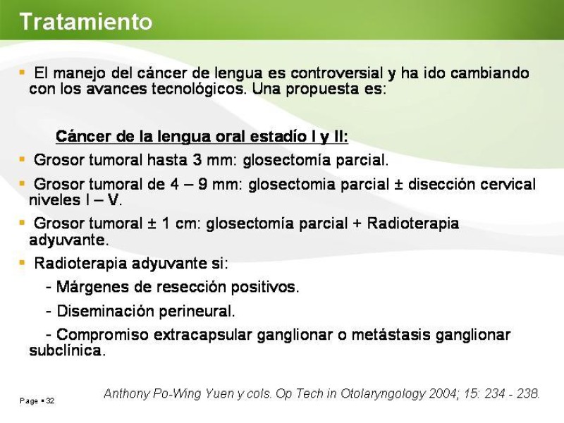 Diapositiva 31 de Cáncer de Lengua