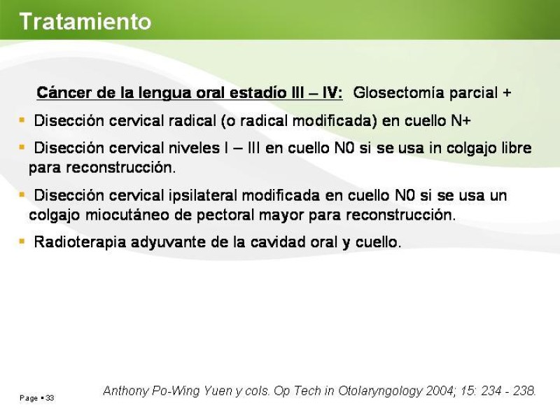 Diapositiva 32 de Cáncer de Lengua