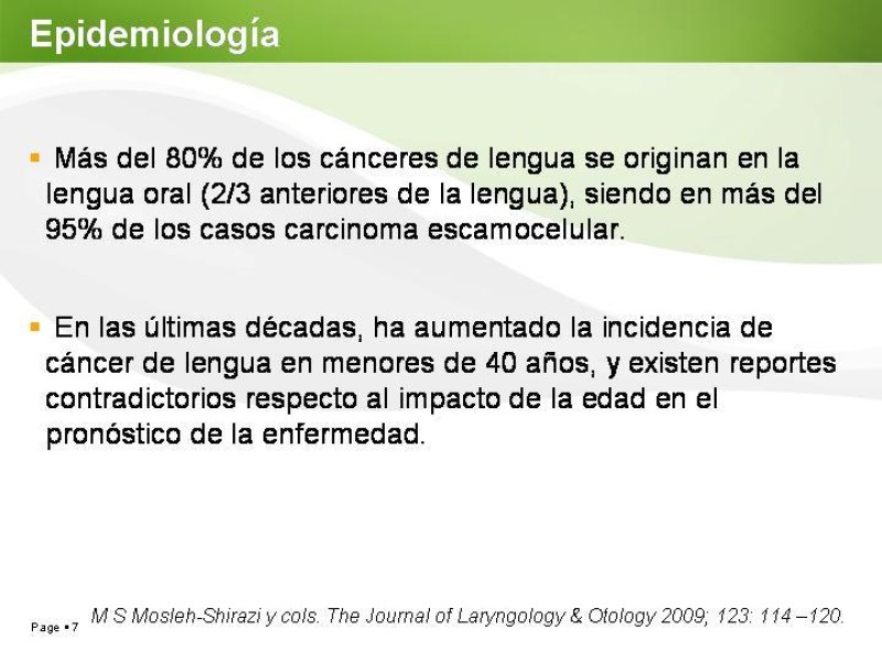 Diapositiva 6 de Cáncer de Lengua