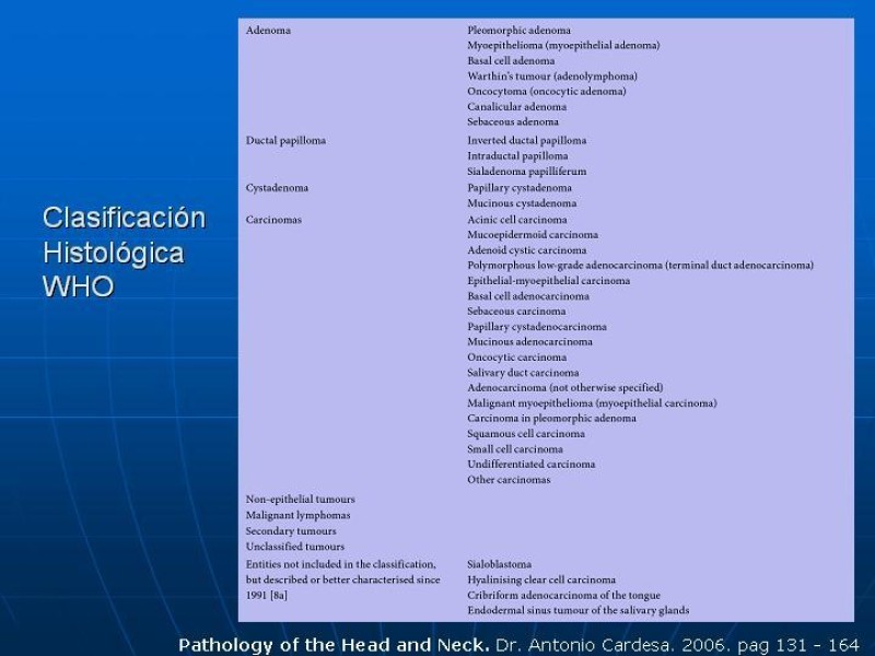 Diapositiva 7 de Tumores de las Glándulas Parótidas