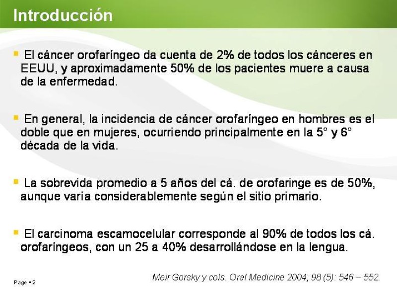 Diapositiva 1 de Cáncer de Lengua