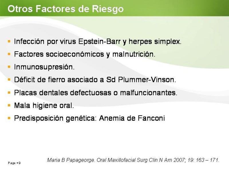 Diapositiva 8 de Cáncer de Lengua