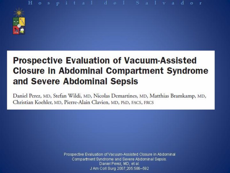 Diapositiva 36 de Vacuum-Assisted Closure en laparotomía. 