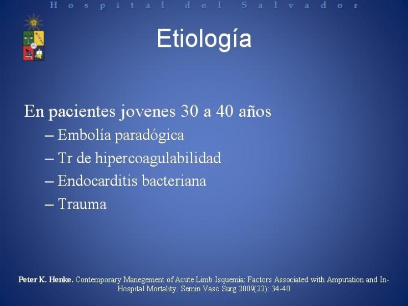 Diapositiva 7 de Isquemia arterial aguda en EEII