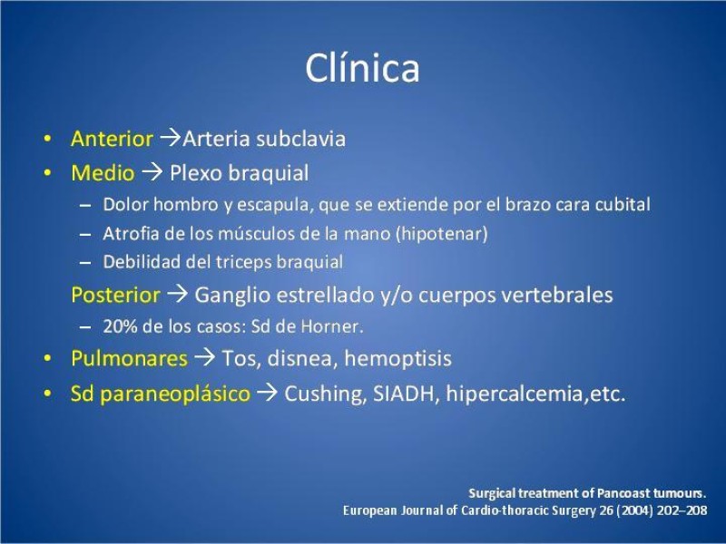 Diapositiva 4 de Tumor de Pancoast