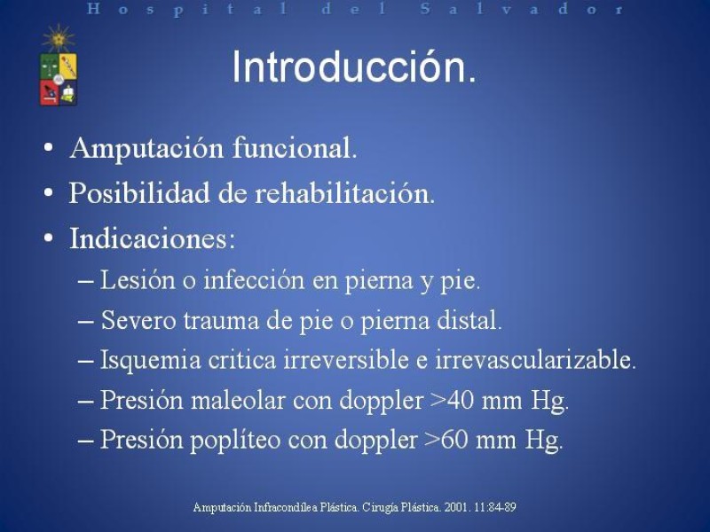 Diapositiva 1 de Amputación Infracondilea.