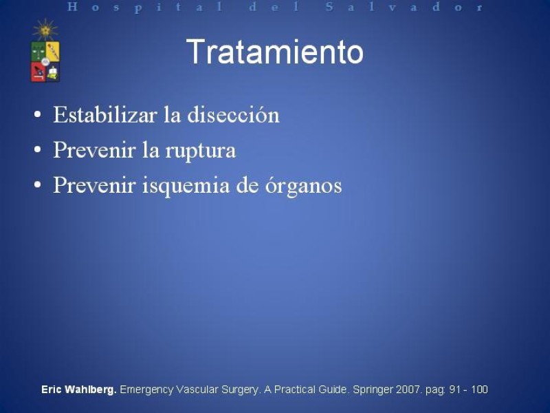 Diapositiva 10 de Tratamiento de la Disección Aortica