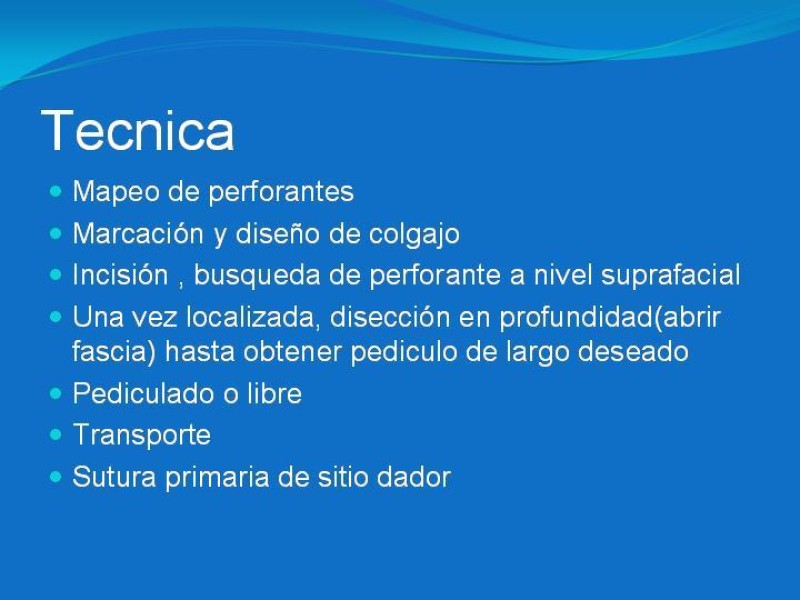 Diapositiva 19 de Colgajos estilo libre: Aplicación en cirugía reparadora