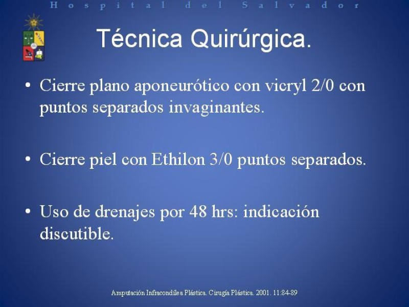 Diapositiva 14 de Amputación Infracondilea.