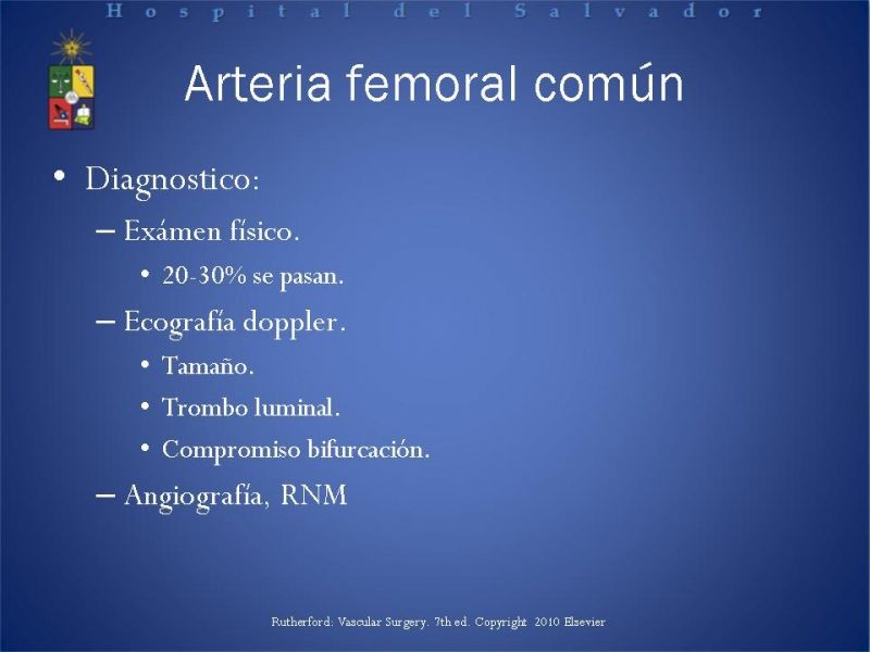 Diapositiva 10 de Aneurismas Arteriales EEII