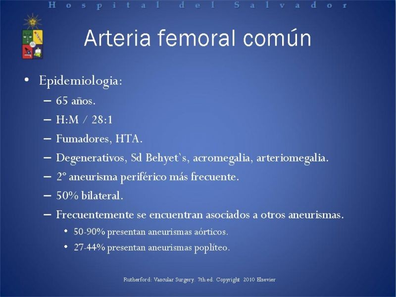 Diapositiva 8 de Aneurismas Arteriales EEII