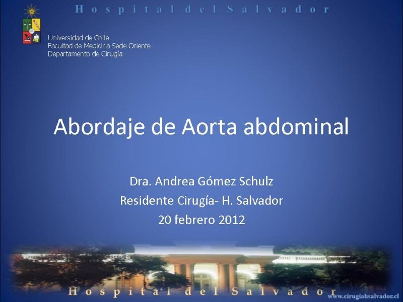 Diapositiva 30 de Abordaje de Aorta abdominal