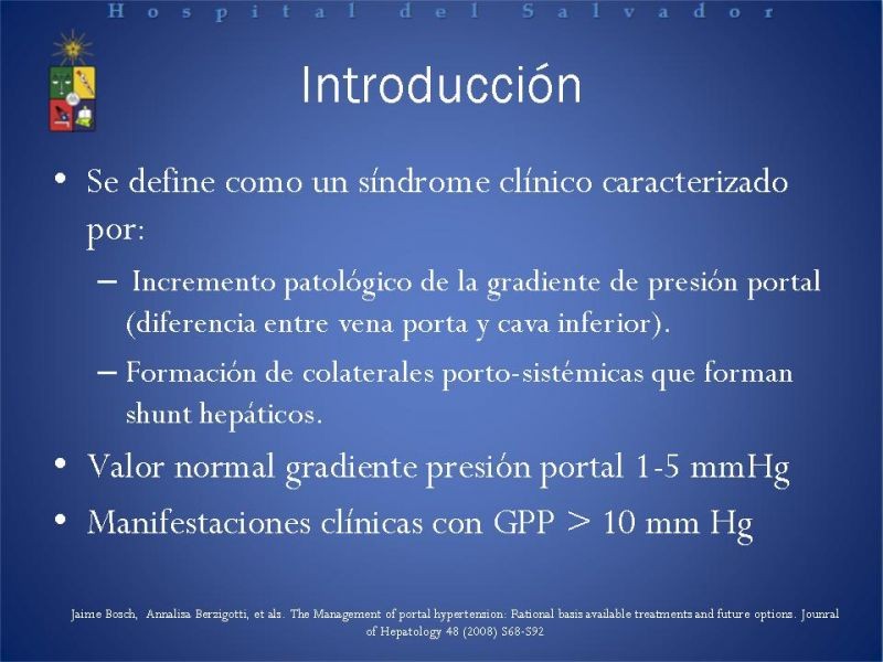 Diapositiva 1 de Hipertensión Portal:Alternativas Terapeuticas