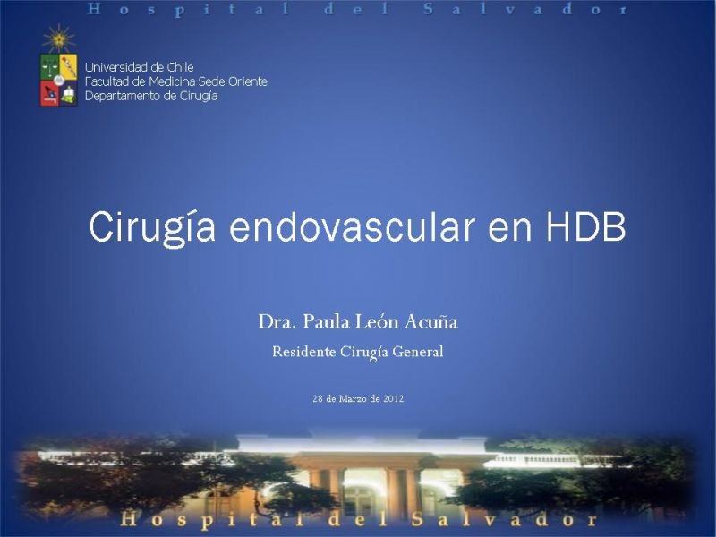 Diapositiva 19 de Cirugía endovascular en HDB