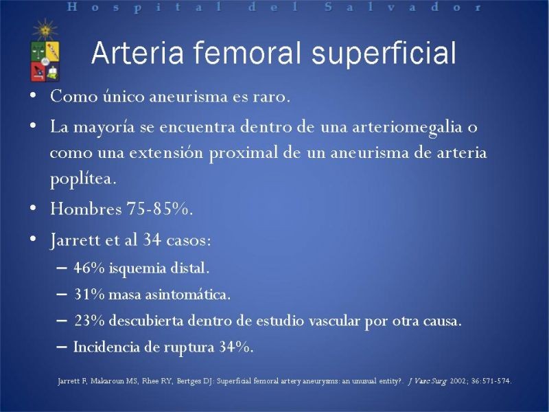 Diapositiva 15 de Aneurismas Arteriales EEII