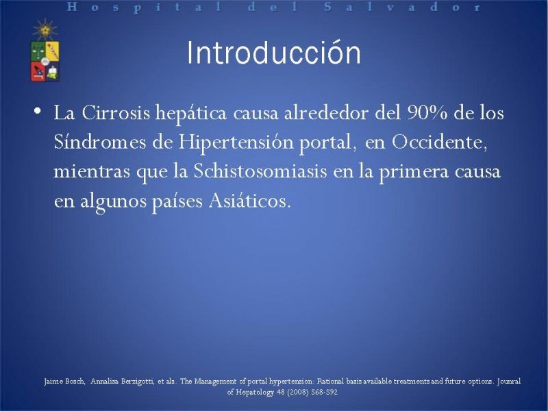 Diapositiva 2 de Hipertensión Portal:Alternativas Terapeuticas