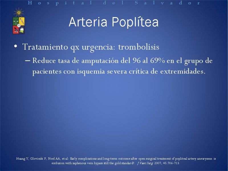 Diapositiva 26 de Aneurismas Arteriales EEII