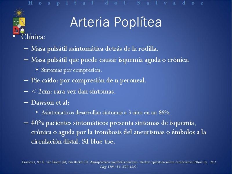 Diapositiva 20 de Aneurismas Arteriales EEII