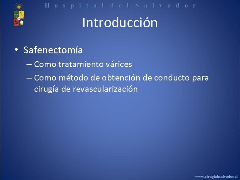 Diapositiva 2 de Safenectomía