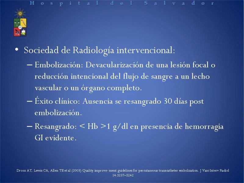 Diapositiva 8 de Cirugía endovascular en HDB