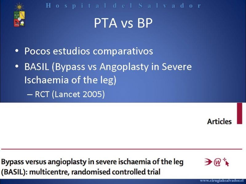 Diapositiva 21 de Angioplastía vs By Pass en isquémia crítica