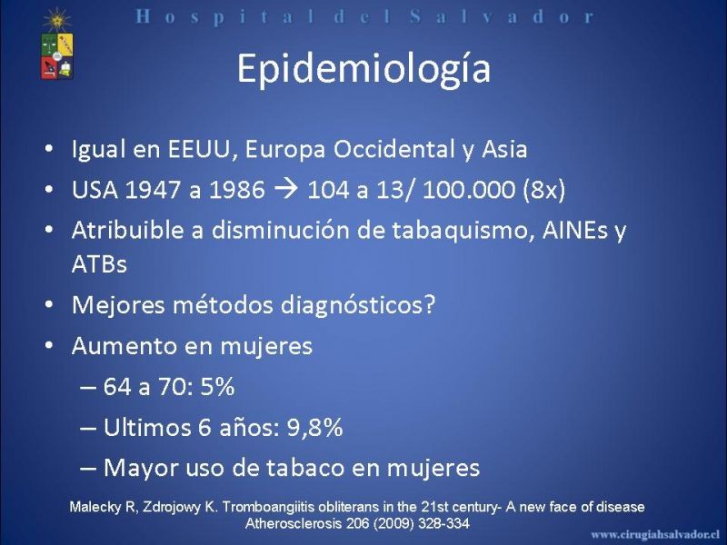 Diapositiva 7 de Tromboangeitis Obliterante(Enfermedad de Buerger)