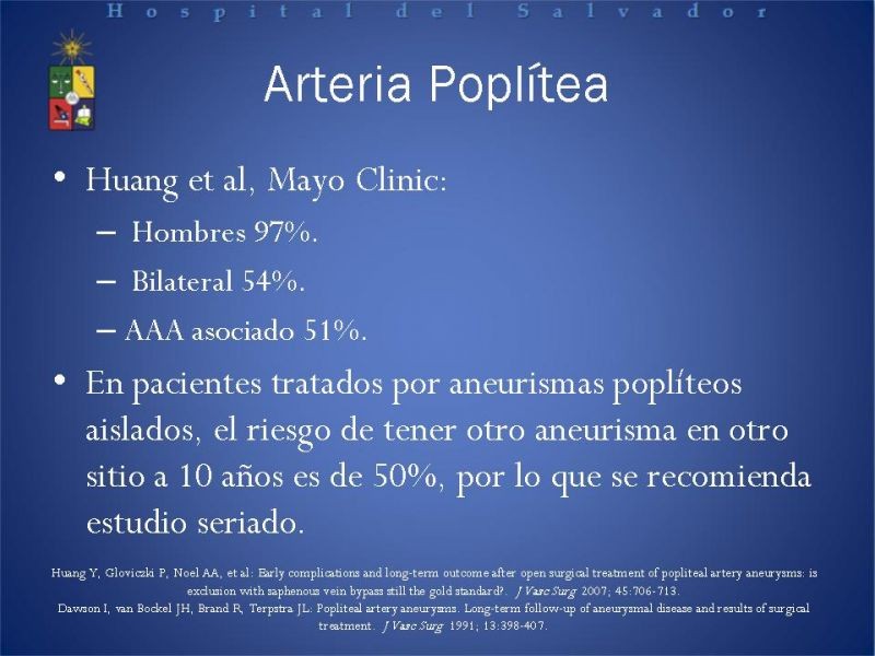 Diapositiva 19 de Aneurismas Arteriales EEII