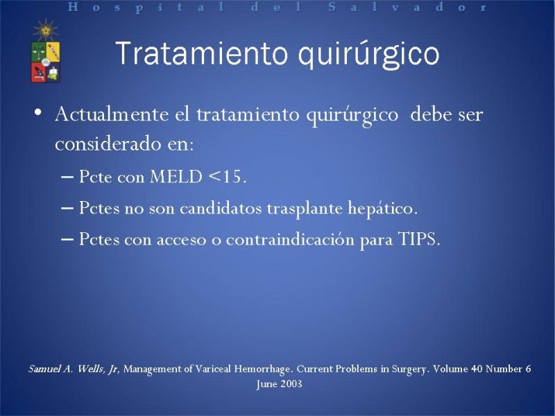 Diapositiva 17 de Hipertensión Portal:Alternativas Terapeuticas