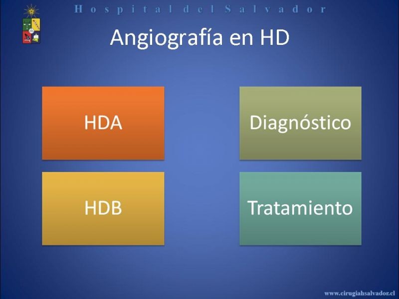 Diapositiva 1 de Angiografía en Hemorragia Digestiva