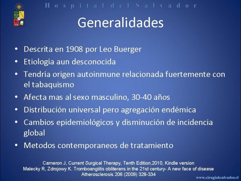 Diapositiva 2 de Tromboangeitis Obliterante(Enfermedad de Buerger)