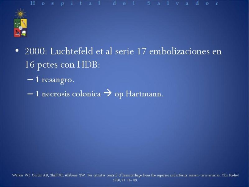 Diapositiva 7 de Cirugía endovascular en HDB