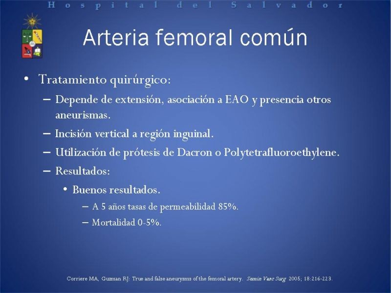 Diapositiva 12 de Aneurismas Arteriales EEII