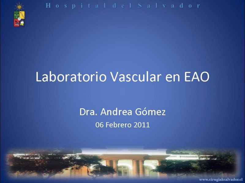 Diapositiva 38 de Laboratorio Vascular en EAO
