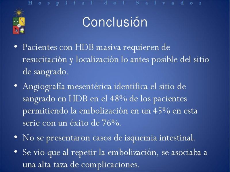 Diapositiva 18 de Cirugía endovascular en HDB